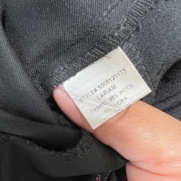 Diane Von Furstenberg Lariam Mid Rise Wool Black Wide Leg Pants Women's 4 Casual - Picture 5 of 10